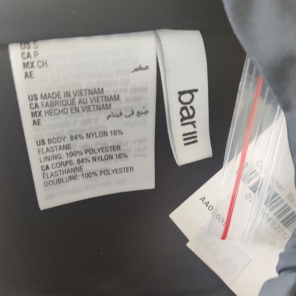 NWT Bar III Twist Bandeau Bikini Swim Top, Size S, Color Black. - Picture 9 of 11